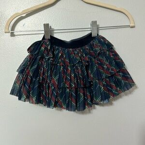 Mayoral Classic Navy Red Tartan Tiered Tulle Plaid Skirt Girls Size 18 months